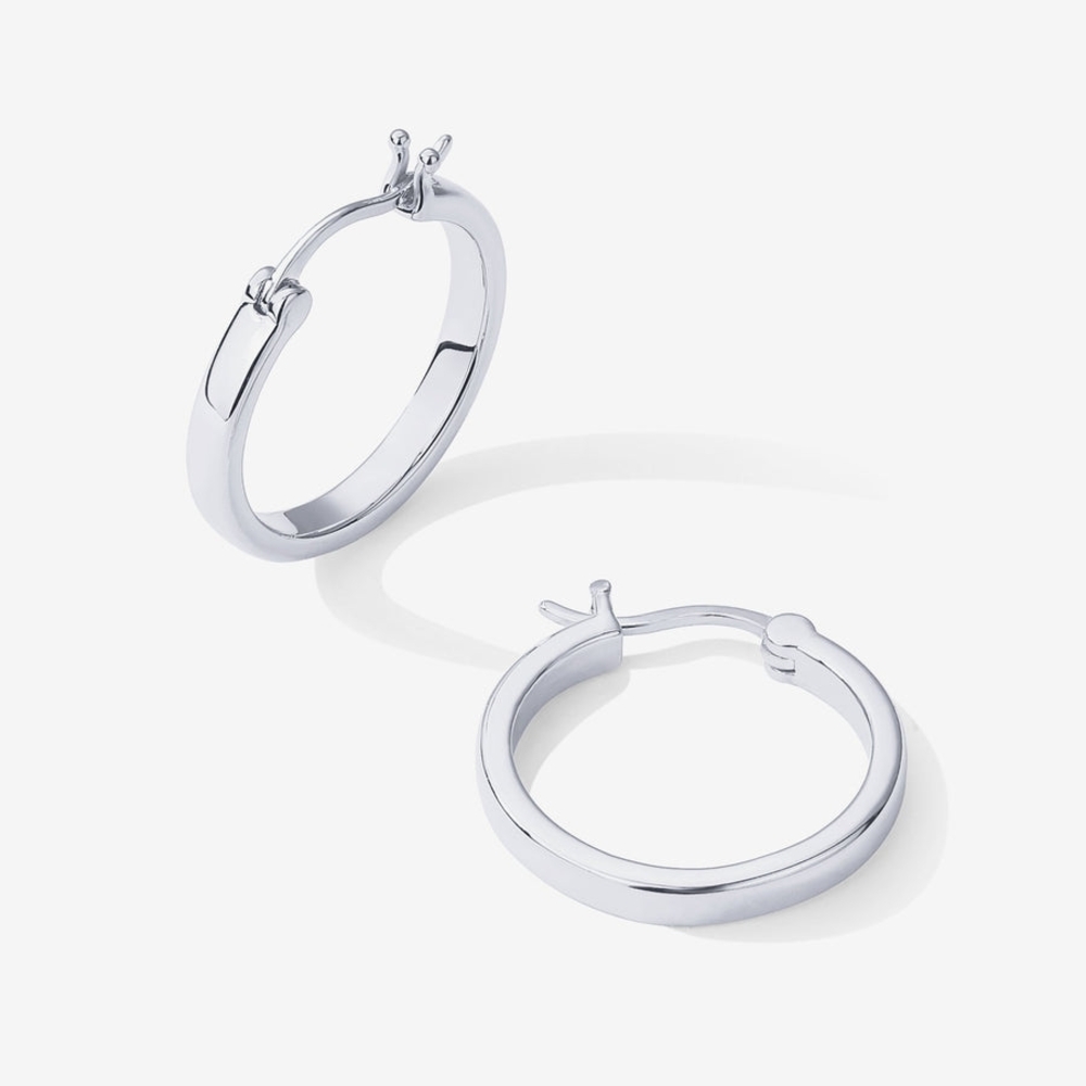 Pavoi Square Tube Hoops Silver Earrings